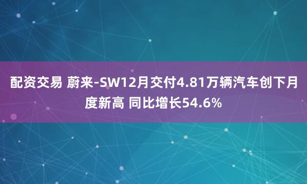 配资交易 蔚来-SW12月交付4.81万辆汽车创下月度新高 同比增长54.6%