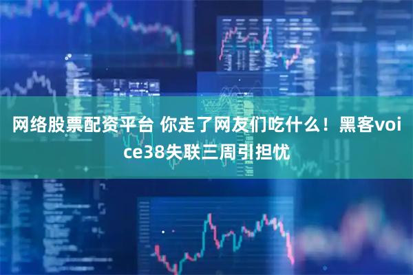 网络股票配资平台 你走了网友们吃什么！黑客voice38失联三周引担忧